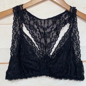VICTORIA'S SECRET VS Bra Bralette Lace Racerback Black Medium M Med
